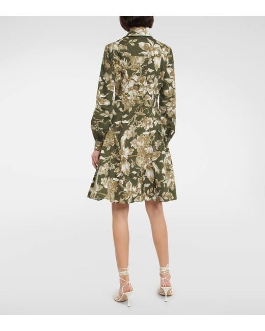 Erdem Green Apolonia Cotton Shirt Dress