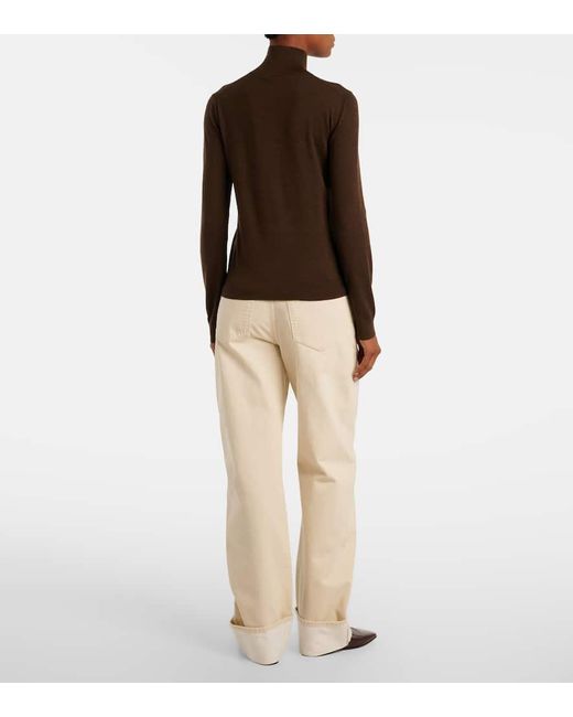 Loro Piana Brown Tasmanian Virgin Wool Turtleneck Sweater