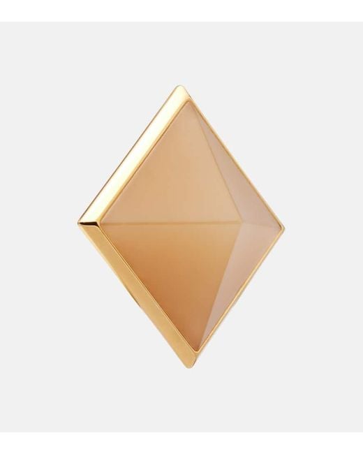 Saint Laurent Metallic Pyramid Earrings
