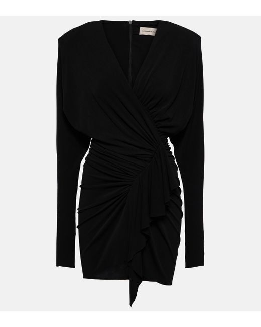 Alexandre Vauthier Black Draped Jersey Minidress
