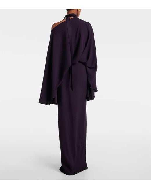 Taller Marmo Blue Brooks Scarf-Detail Crepe Cady Gown