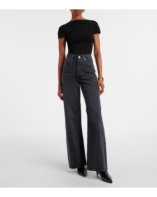 Agolde Blue Dame High-Rise Wide-Leg Jeans