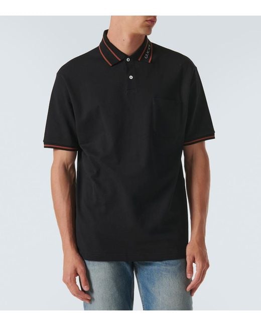 Gucci Black Polo With Logo for men