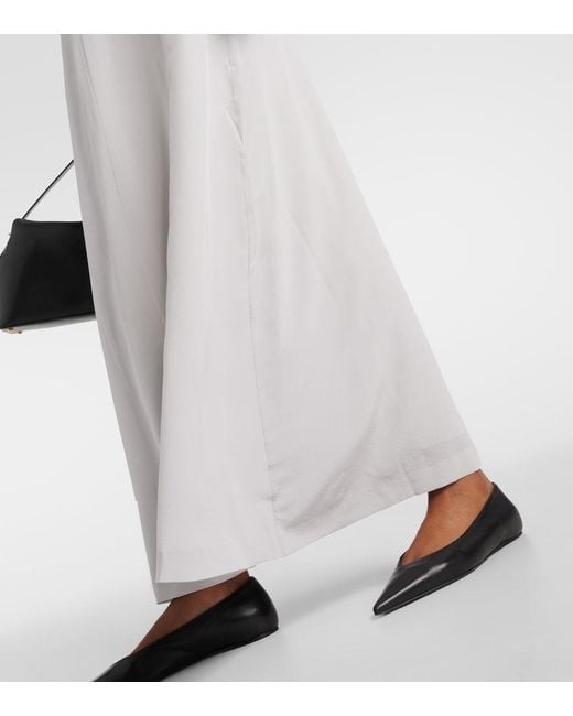 Totême  White Seidenkleid Mit Neckholder-Ausschnitt