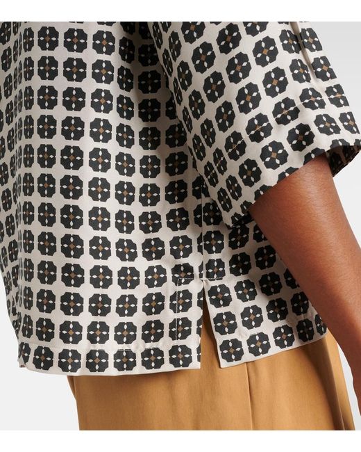 Max Mara Black Max Mara Ribes Checked Silk Top