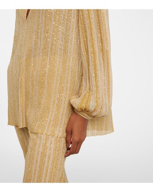 Missoni Natural Cutout Lame Blouse