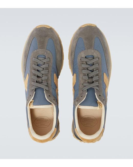 Visvim Blue Fkt Runner Suede-Trimmed Sneakers for men