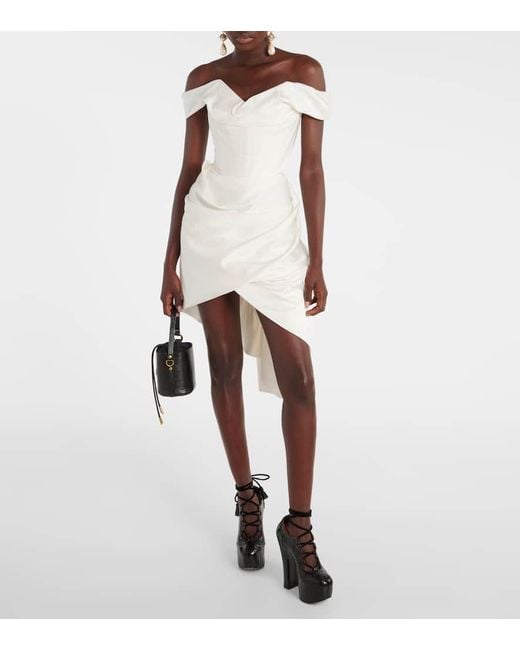 Vivienne Westwood White Nova Cora Off-Shoulder Minidress