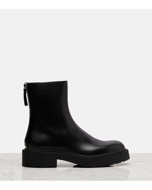 The Row Black Nobilis Fast Leather Ankle Boots