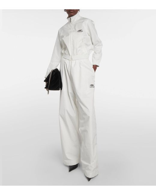 Balenciaga White 3b Sports Icon Cotton-blend Track Pants