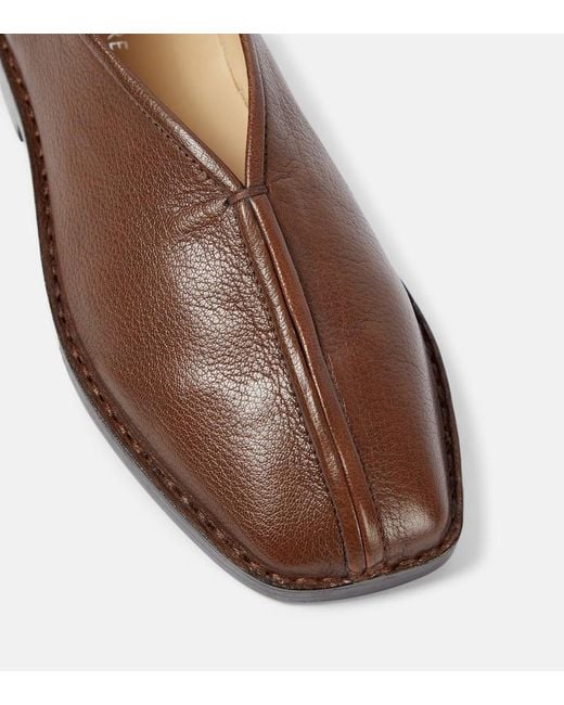 Lemaire Brown Leather Loafers