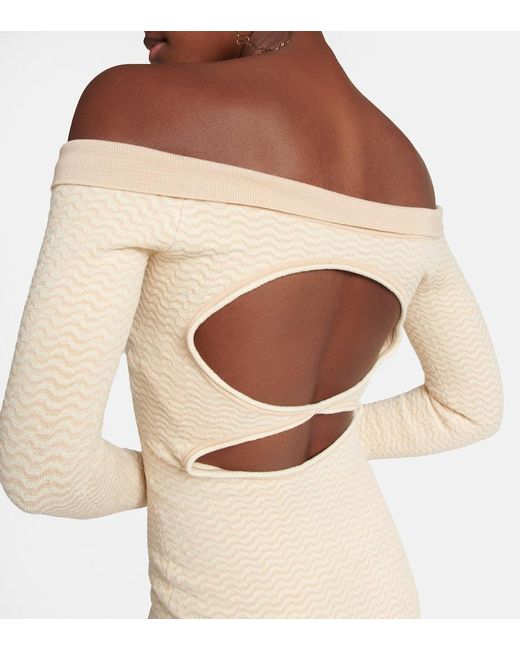 Jacquemus Natural La Robe Pampero Cotton-blend Midi Dress