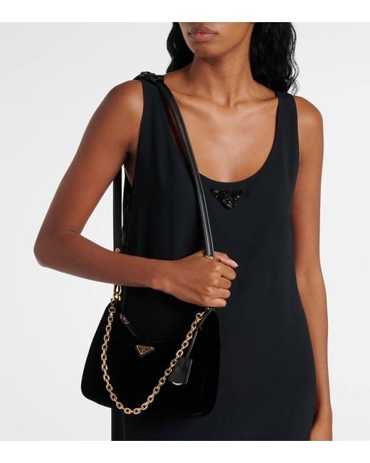 Prada Black Schultertasche Re-Edition Small