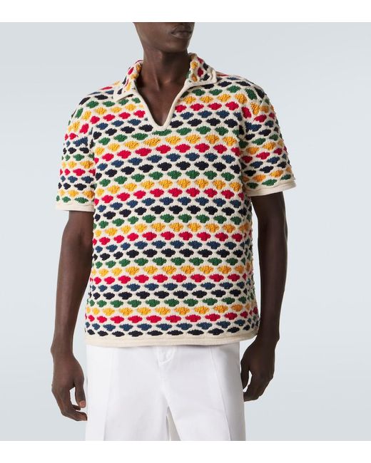 Orlebar Brown Multicolor Batten Crochet Cotton Bowling Shirt for men