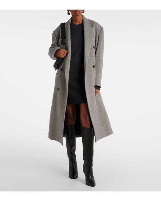 Isabel Marant Blue Garner Ribbed-Knit Wool-Blend Midi Dress