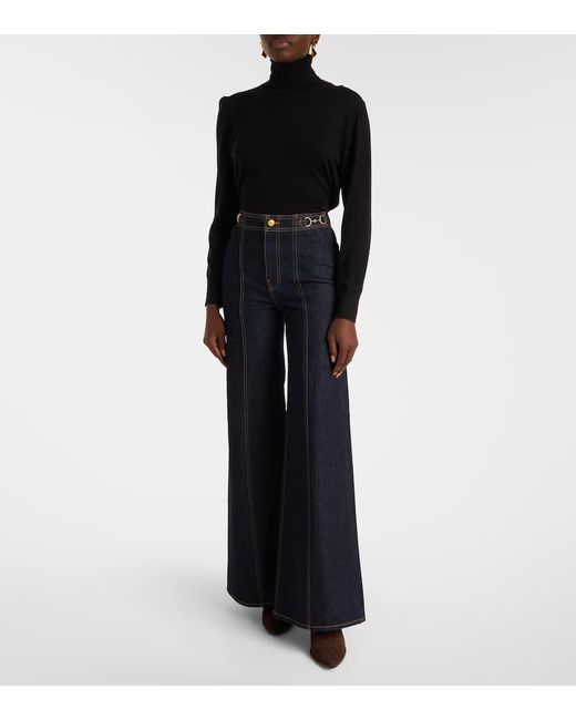 Ulla Johnson Blue Delphine Wide-Leg Jeans