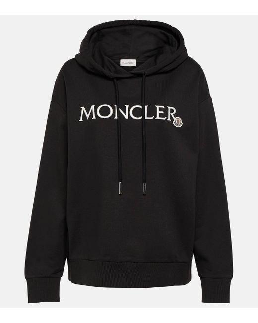 Moncler Black Logo Cotton Jersey Hoodie