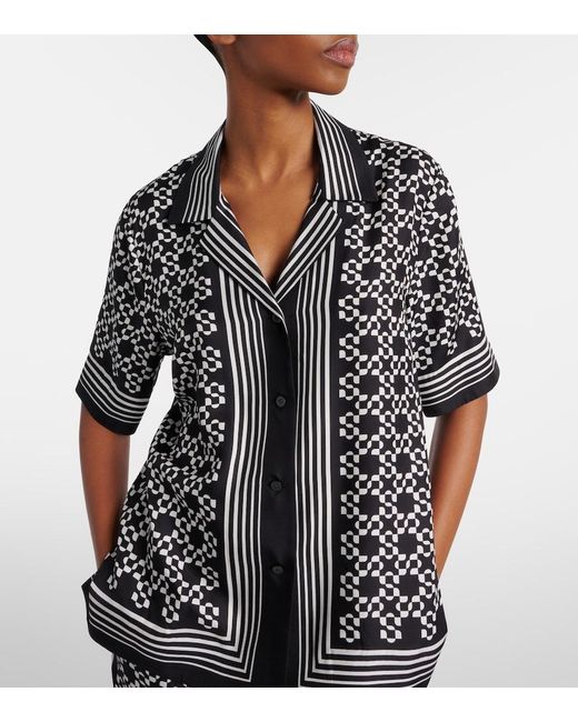 Jonathan Simkhai Black Koda Printed Bowling Shirt
