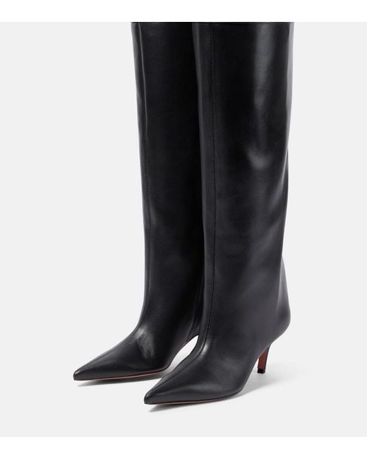 AMINA MUADDI Black Fiona 60 Leather Over-The-Knee Boots