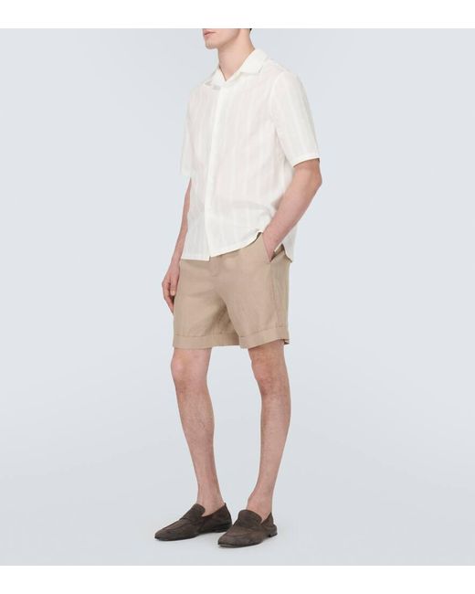 Canali Bermuda-Shorts aus Leinen in Natural für Herren