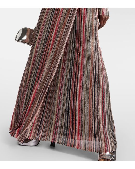 Robe longue rayee Missoni en coloris Brown