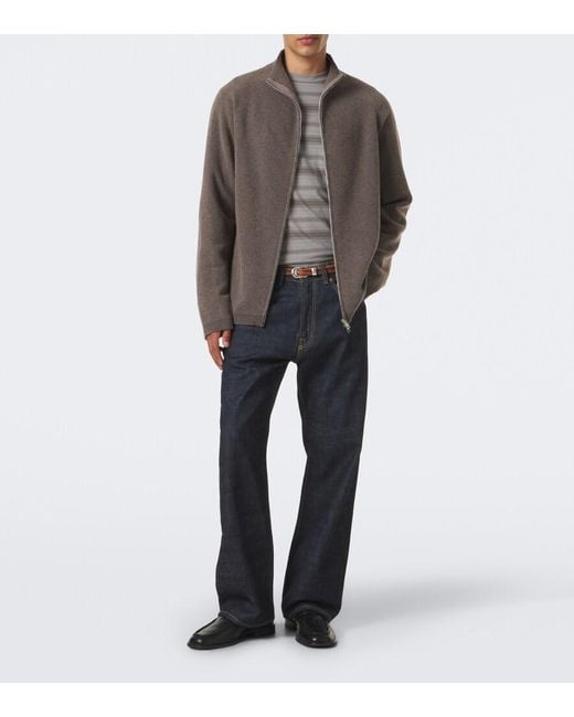 Our Legacy Brown Line Wool Zip-Up Cardigan for men