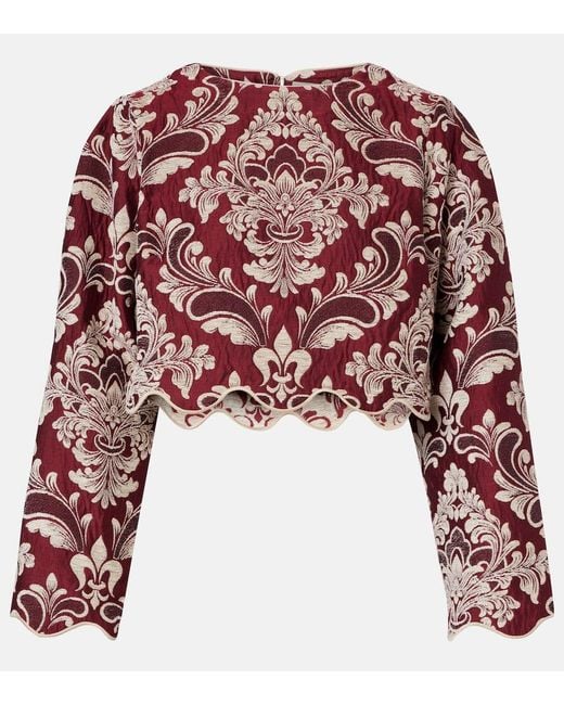 Farm Rio Red Floral Crop Top