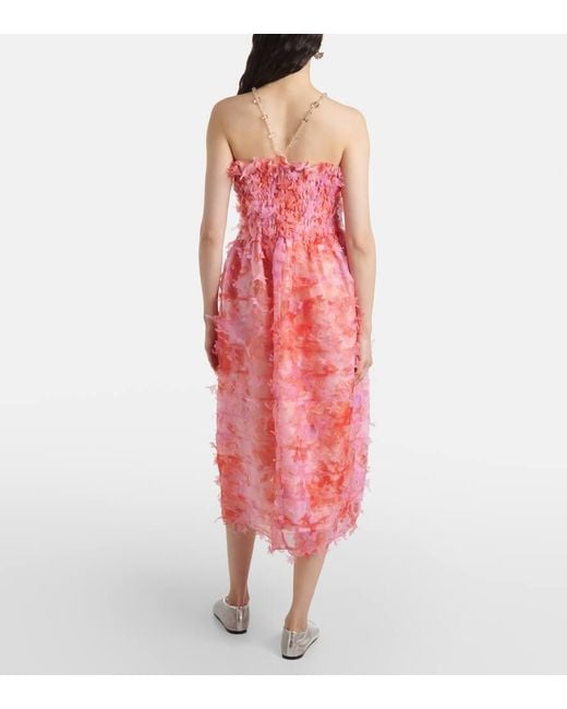 Vestido Midi De Tul Fruncido SUSAN FANG de color Pink