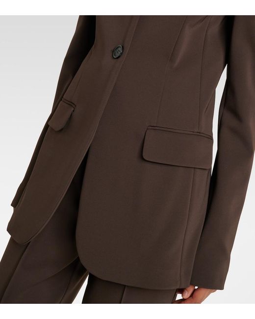 Sportmax Brown Single-Breasted Blazer