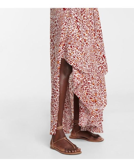 Poupette Purple Ilona Printed V-neck Dress
