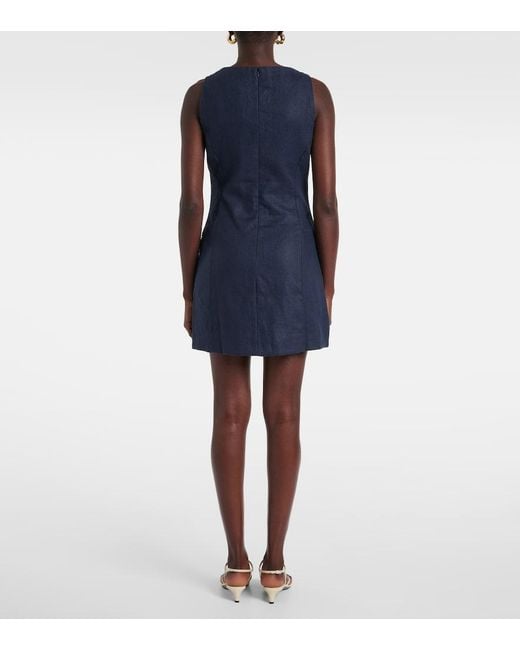 Faithfull The Brand Blue Ambra Linen Minidress