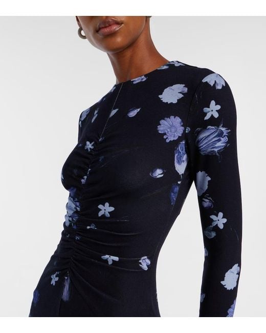 Erdem Blue Midikleid Aus Jersey