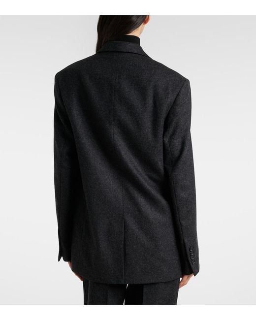 Totême  Black Wool-Blend Flannel Blazer