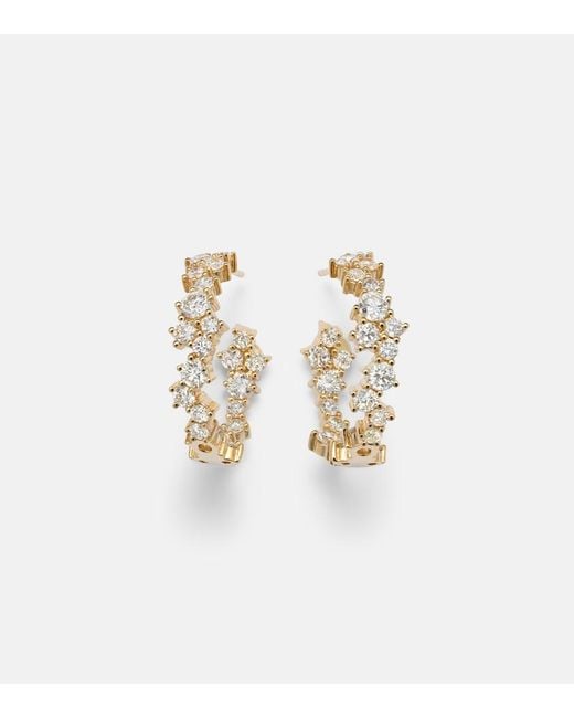 Sydney Evan White 14Kt Hoop Earrings With Diamonds