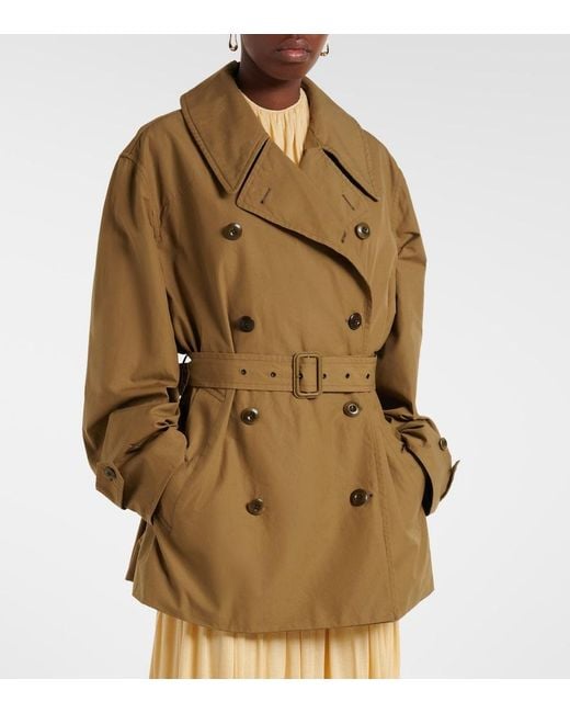 Lemaire Brown Oversized Cotton Cropped Trench Coat