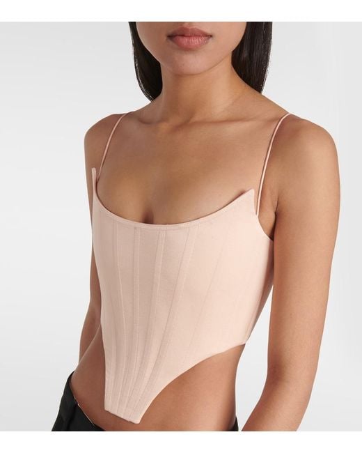 Alex Perry Natural Satin Bustier Top
