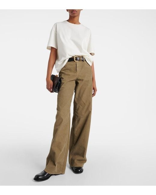The Row White Lila Cashmere Jersey Top