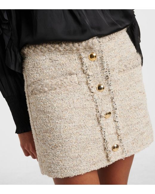Isabel Marant Natural Gleny Tweed Miniskirt