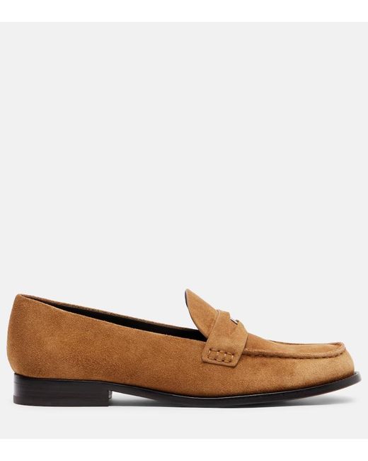 Tory Burch Brown Suede Penny Loafers