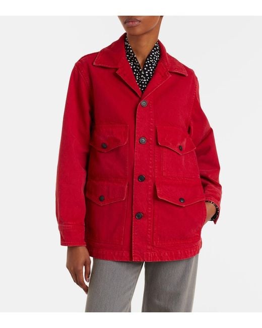 Nili Lotan Red Leroy Cotton Canvas Jacket