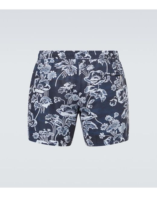 Commas Blue Printed Swim Trunks for men