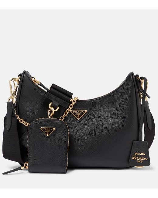 Prada Black Re-Edition 2005 Small Leather Shoulder Bag