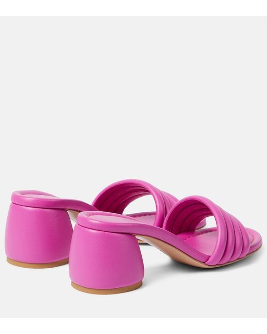 Gianvito Rossi Pink Malou Leather Mules