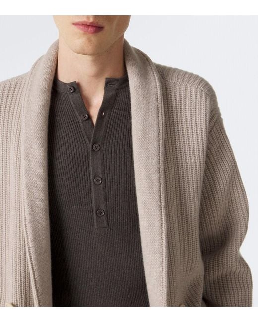 Lisa Yang Gray Falk Cotton And Cashmere Henley Shirt for men