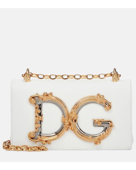 Dolce & Gabbana Metallic Schultertasche DG Girls Mini