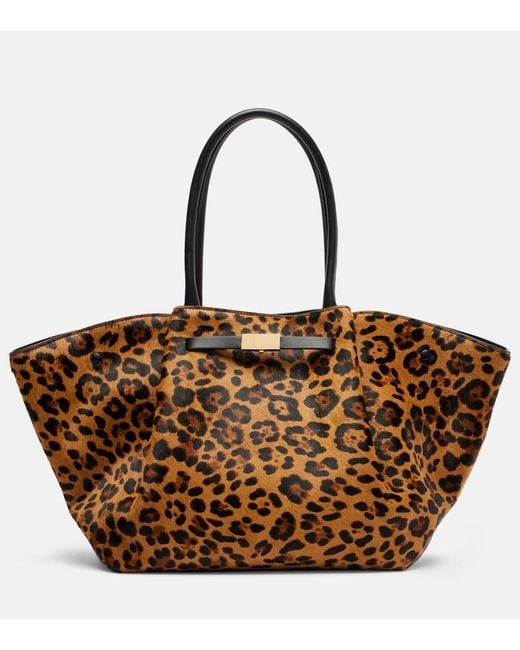 DeMellier London Brown New York Leopard-Print Calf Hair Tote Bag