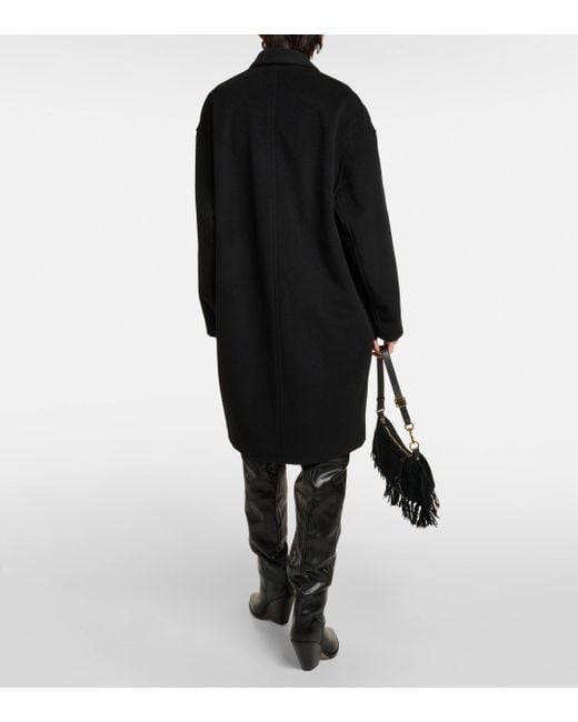Manteau Efegozi en laine melangee Isabel Marant en coloris Black