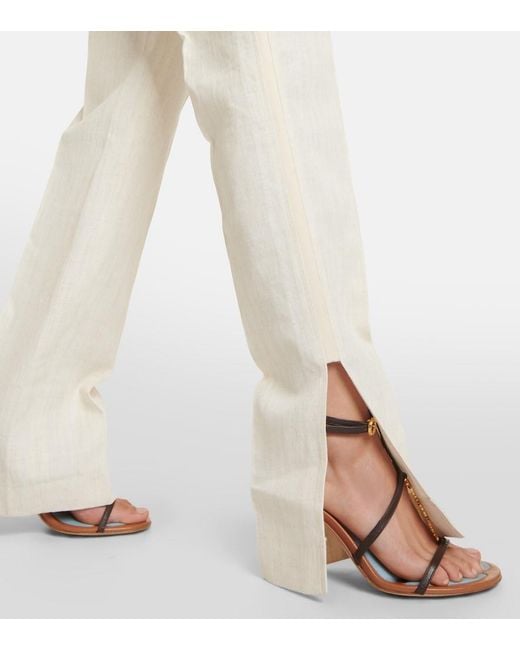 Jacquemus Natural Le Pantalon Tibau High-Rise Tapered Pants