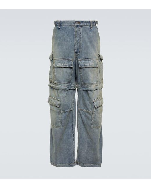 Balenciaga Mid-Rise Cargo-Jeans in Blue für Herren