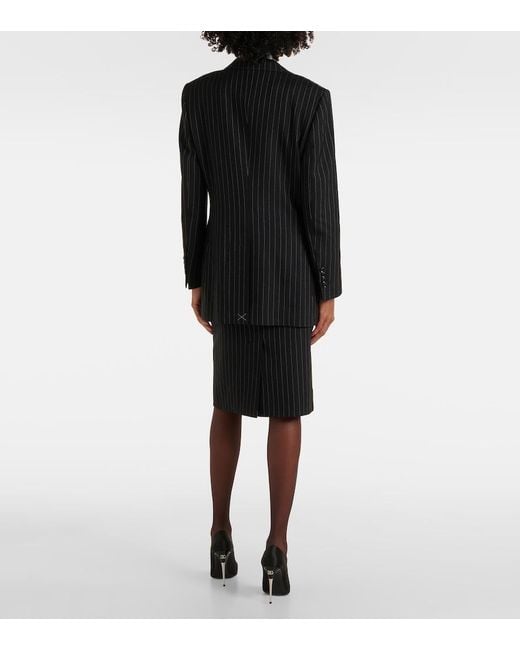 Dolce & Gabbana Black Pinstripe Virgin Wool Blazer